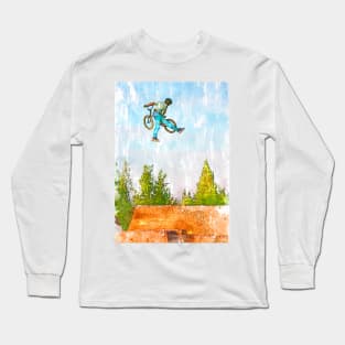 In The Air BMX Silhouette.For BMX lovers. Long Sleeve T-Shirt